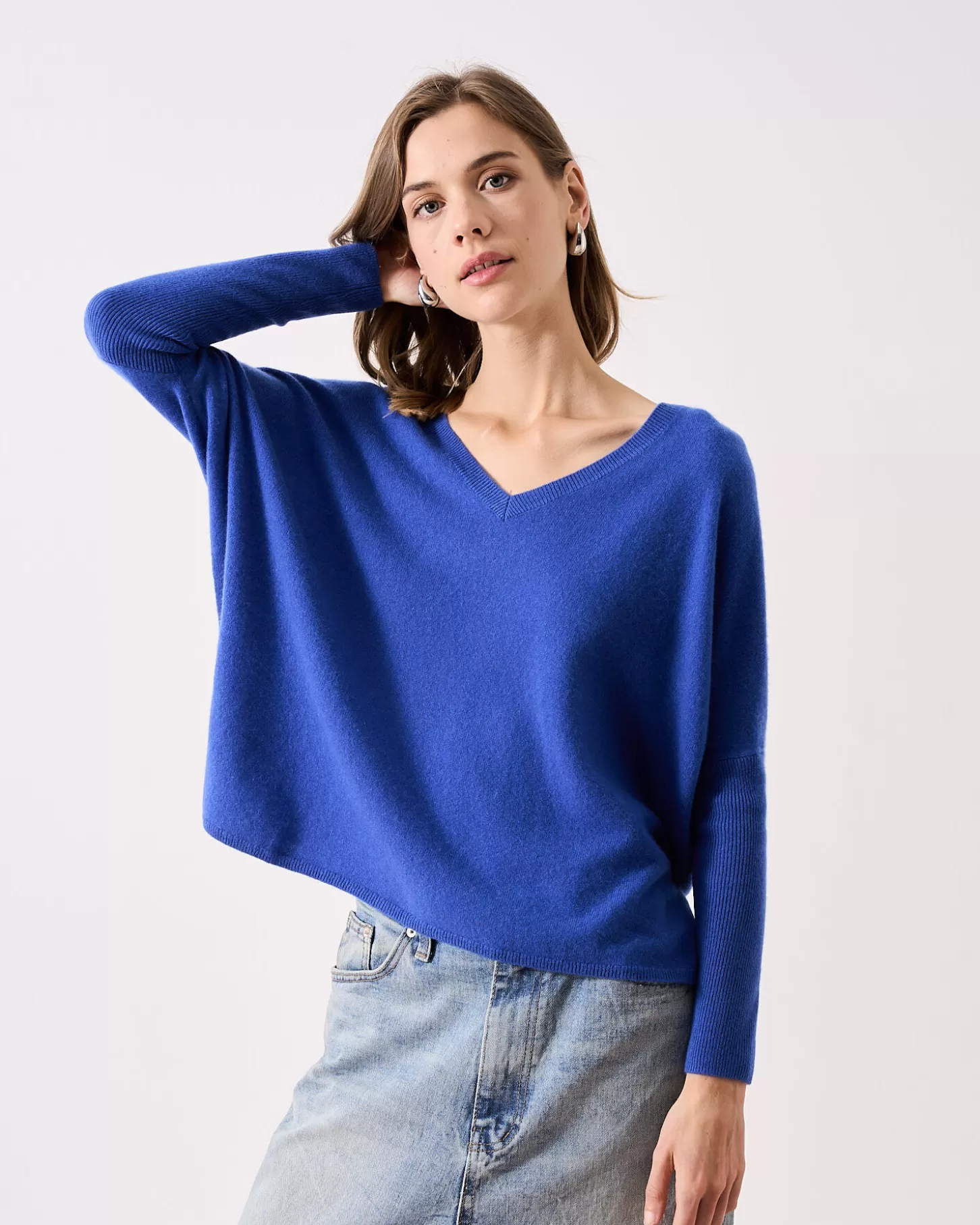 Col V | Ponchos>Absolut Cashmere Camille. Fairy blue