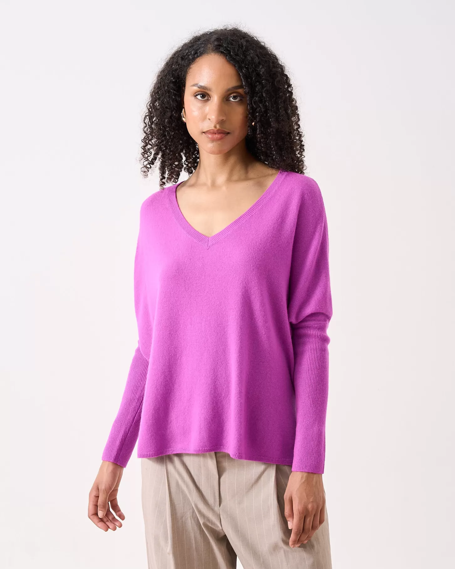 Col V | Ponchos>Absolut Cashmere Camille. VIOLET FLUO