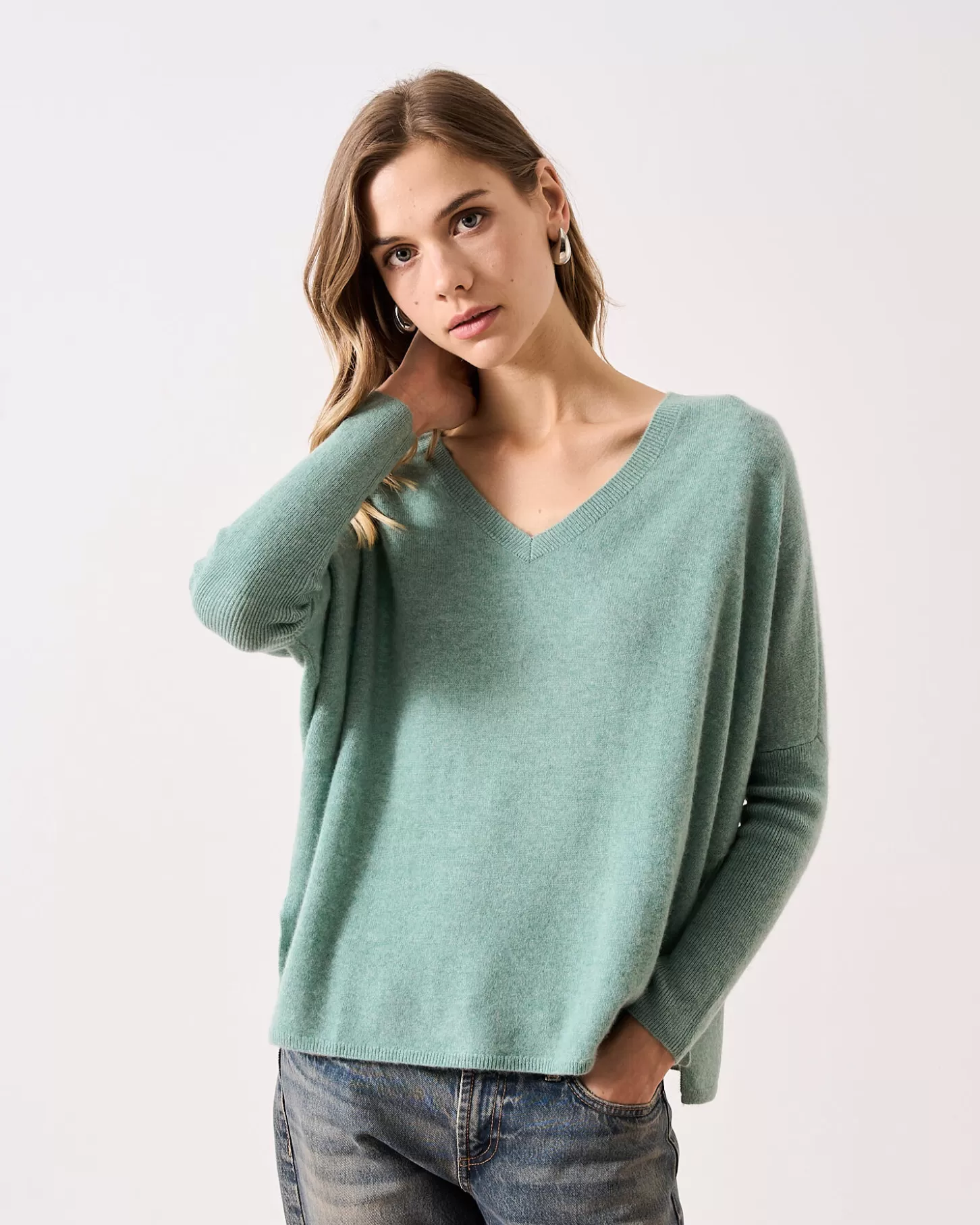 Col V | Ponchos>Absolut Cashmere Camille. Sage