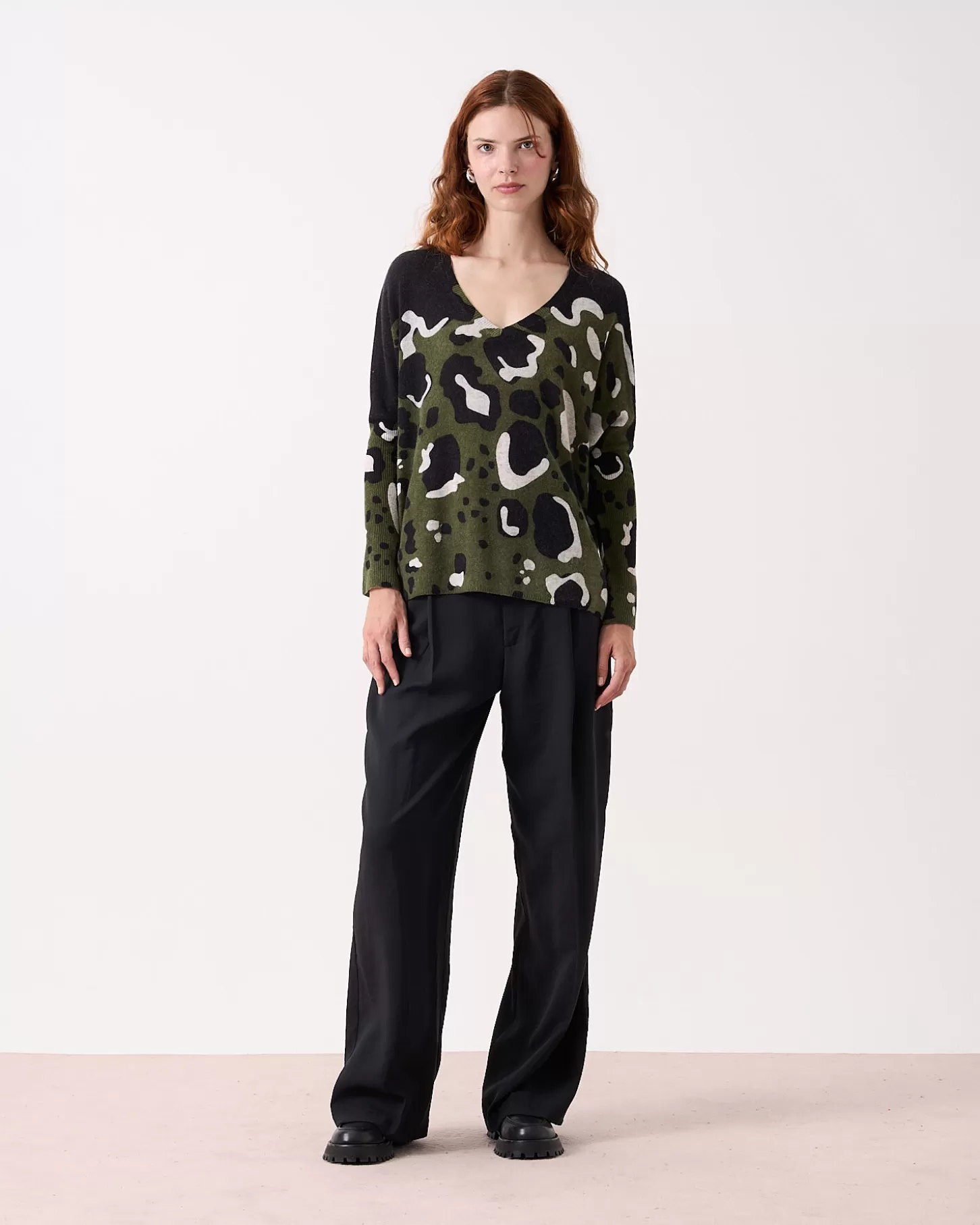 Col V | 100% Cachemire>Absolut Cashmere Camille Print Artichoke