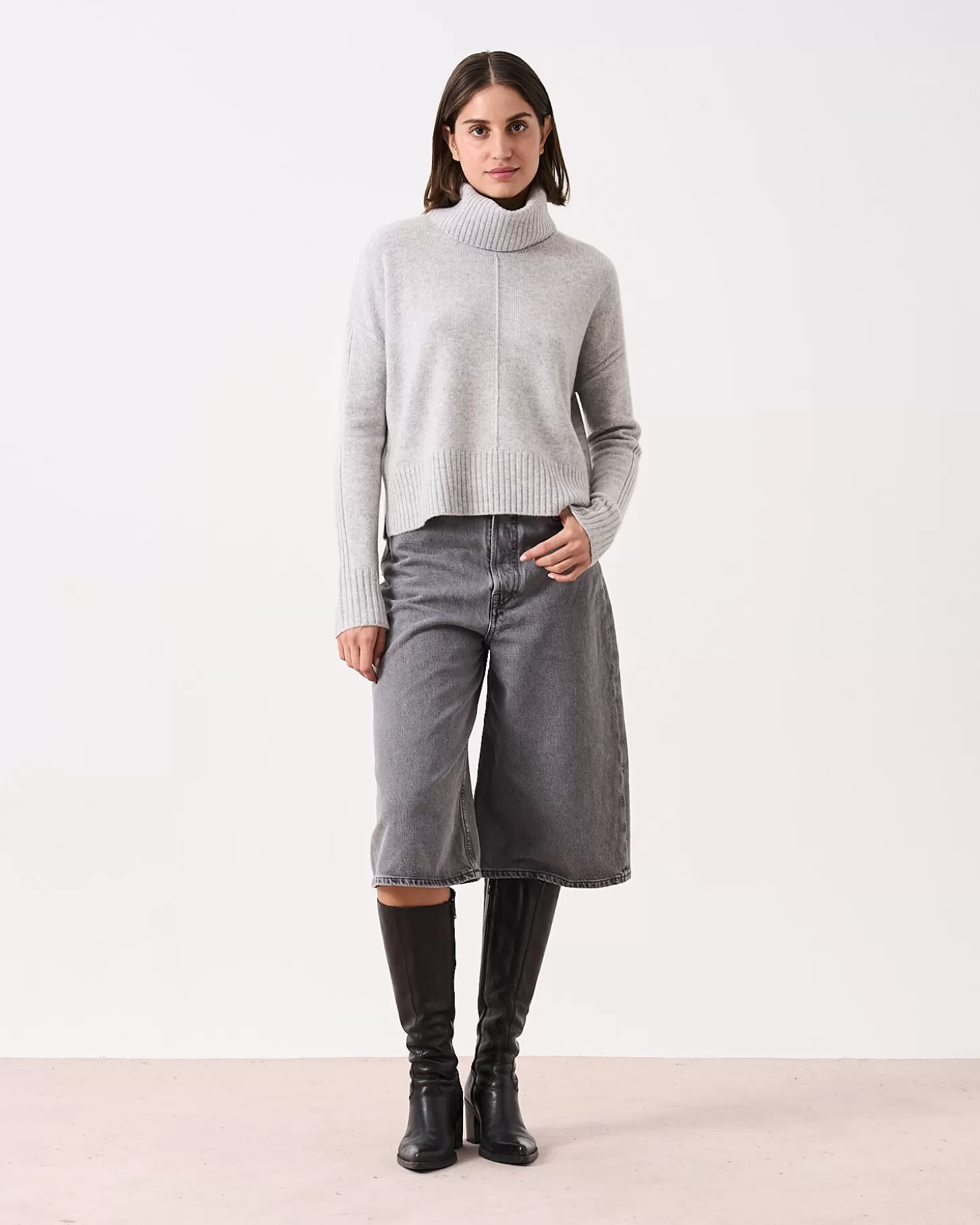 Col Roulé | Col Rond>Absolut Cashmere Candace. Gris chiné clair