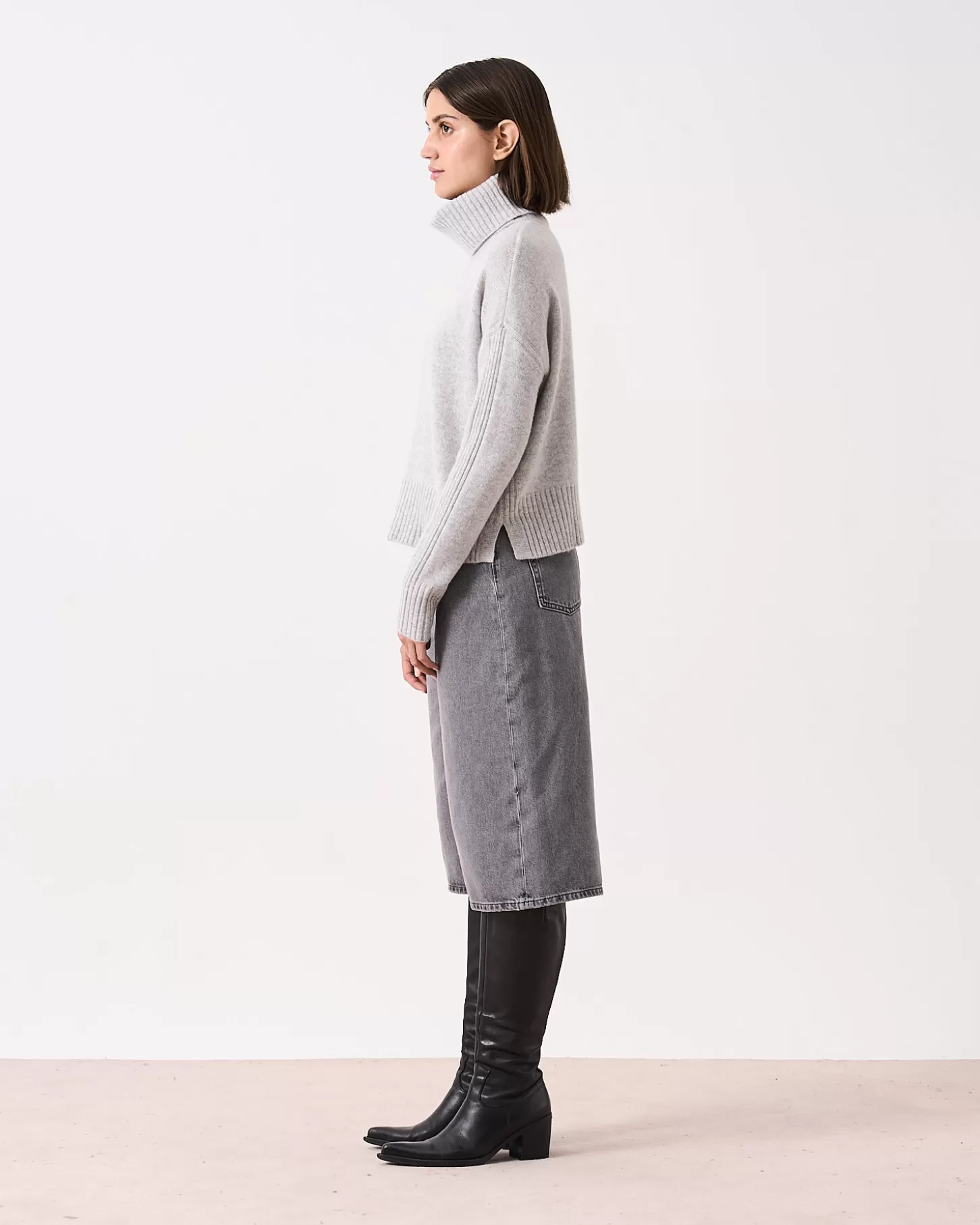 Col Roulé | Col Rond>Absolut Cashmere Candace. Gris chiné clair