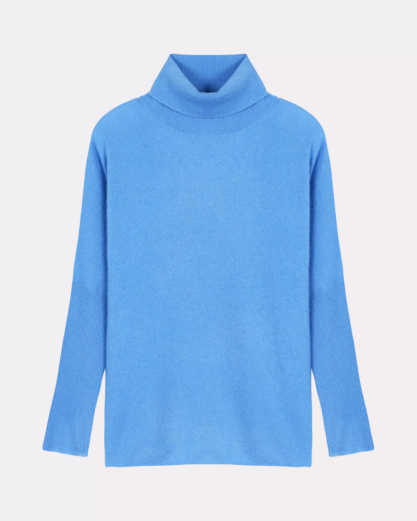 Col Roulé | Ponchos>Absolut Cashmere Clara. Cornflower