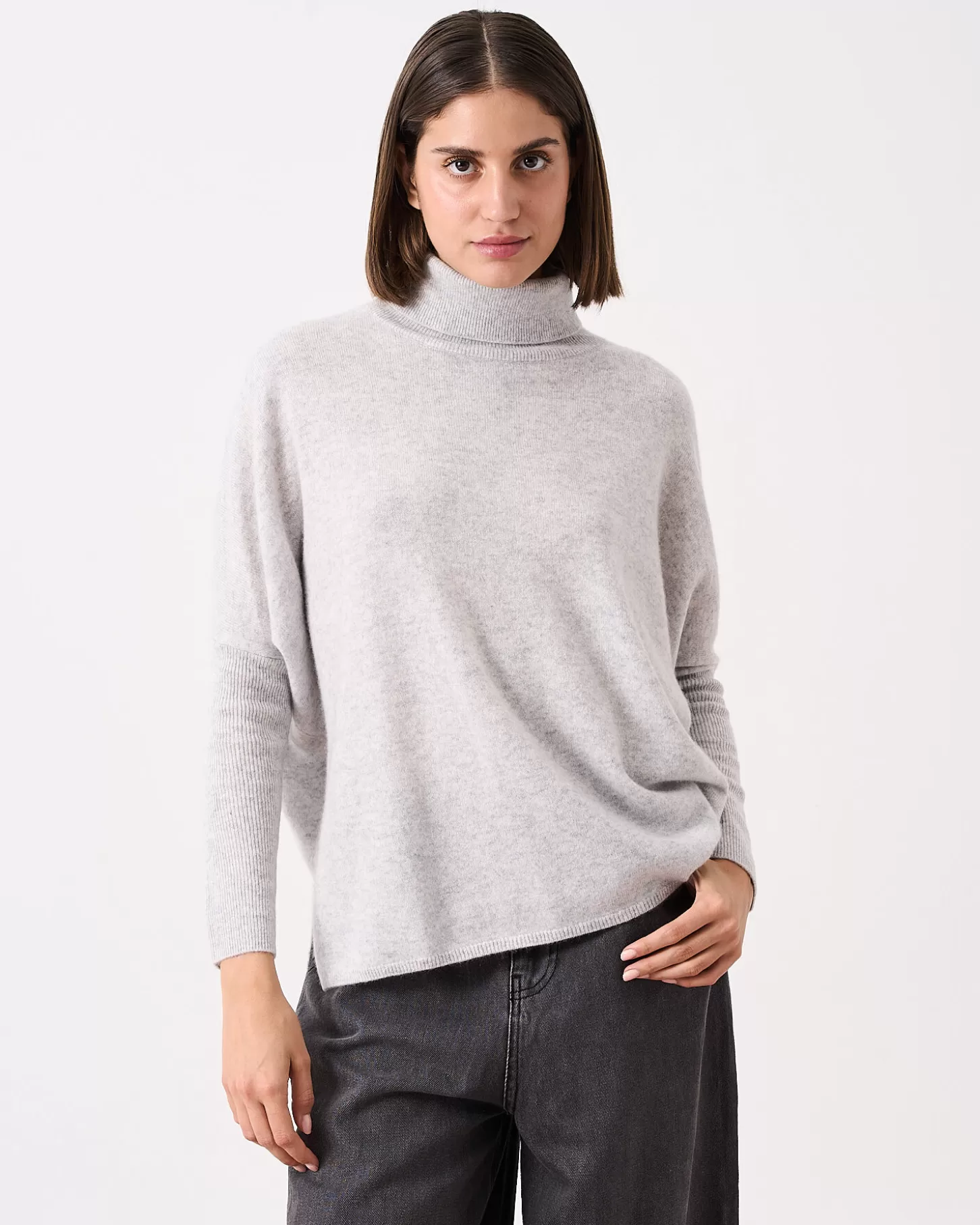 Col Roulé | 100% Cachemire>Absolut Cashmere Clara. Gris chiné clair