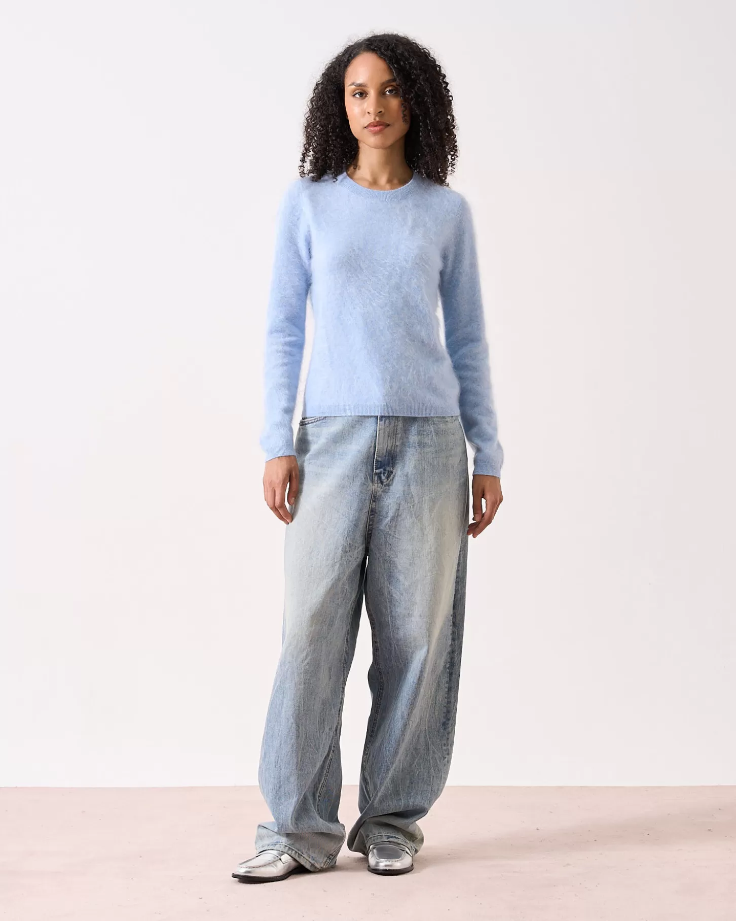 Cachemire Brossé | Col Rond>Absolut Cashmere Clare. Cloudy blue