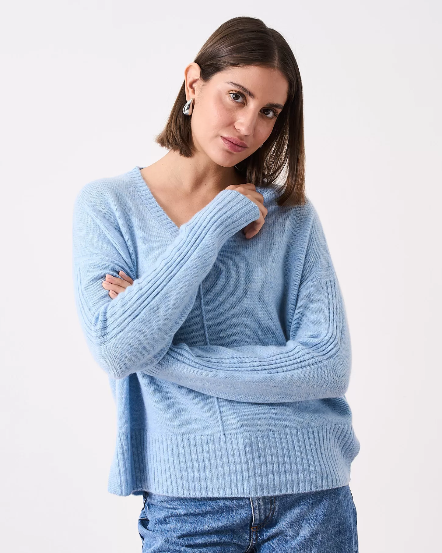 Col V | 100% Cachemire>Absolut Cashmere Claudie. Cloudy blue