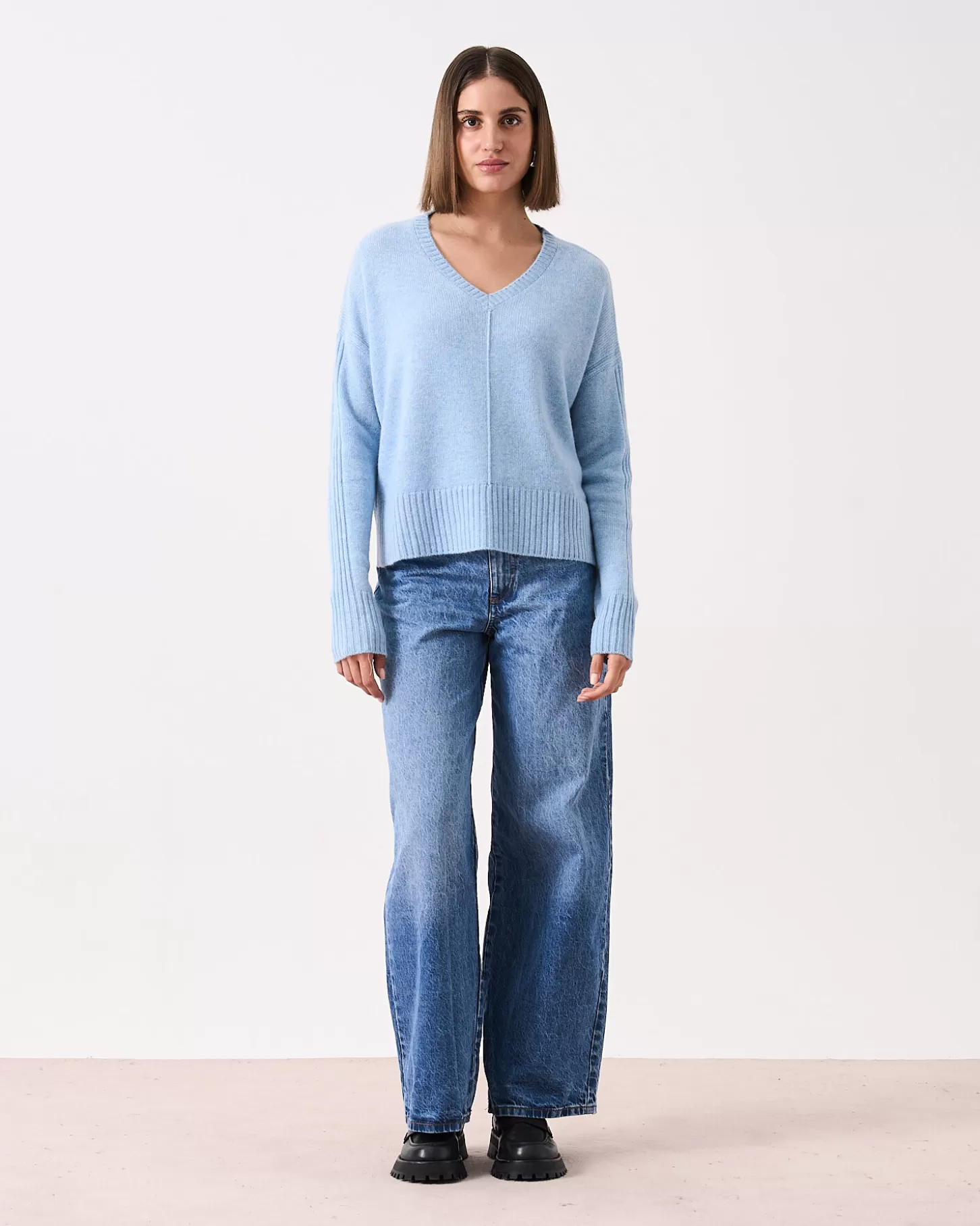 Col V | 100% Cachemire>Absolut Cashmere Claudie. Cloudy blue