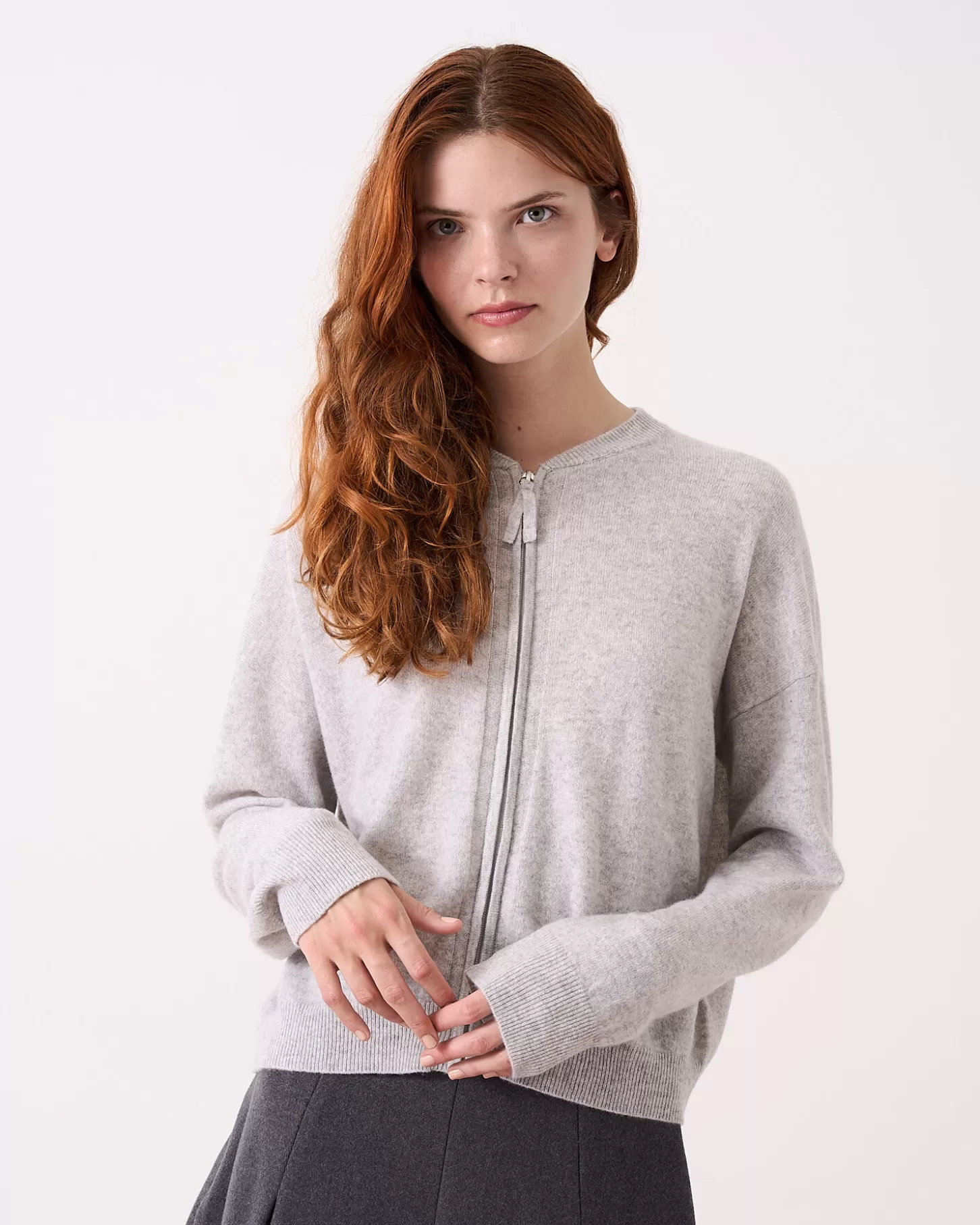 100% Cachemire>Absolut Cashmere Delwyn. Gris chiné clair