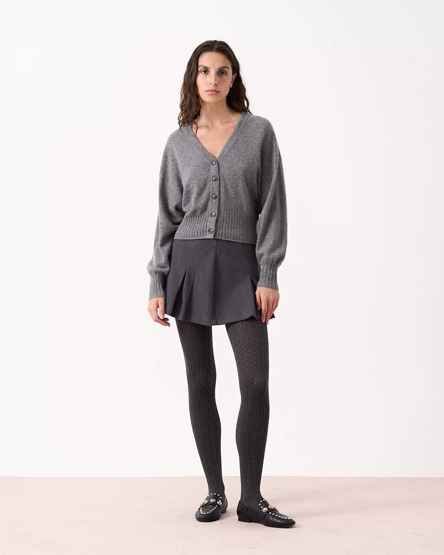 Gilets | 100% Cachemire>Absolut Cashmere Eugenie. Gris chiné foncé