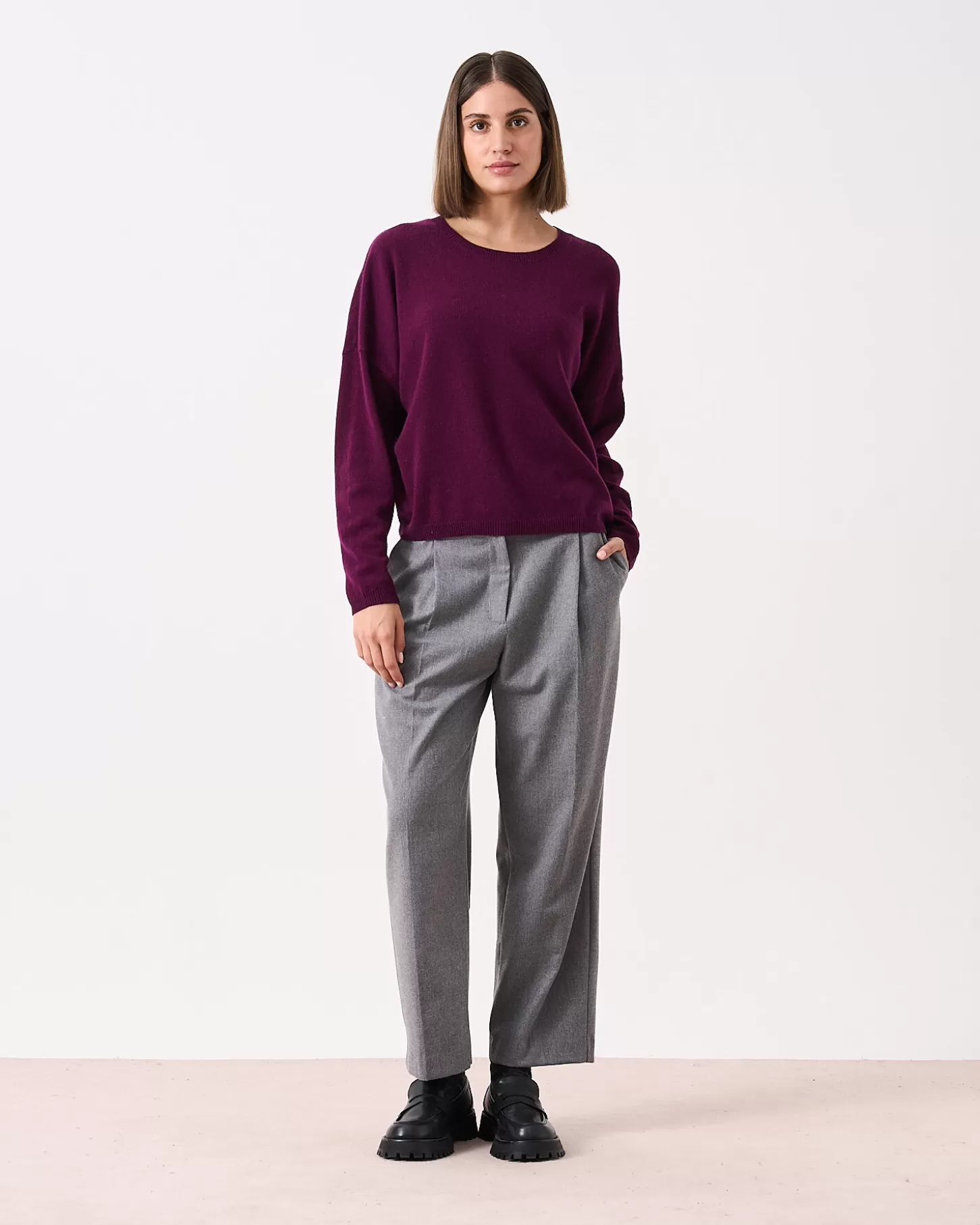 Col Rond | 100% Cachemire>Absolut Cashmere Kaira. Eggplant