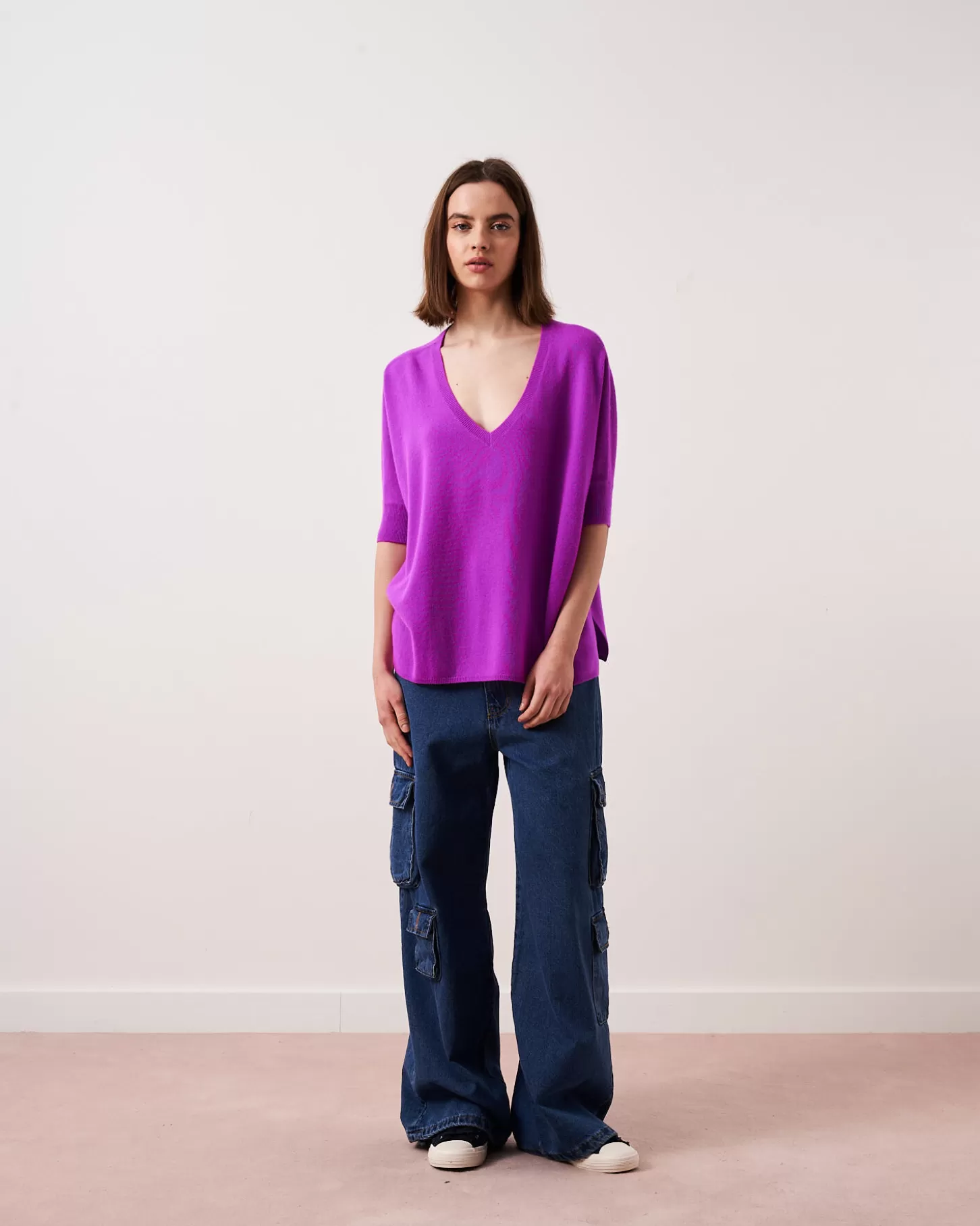 Col V | Ponchos>Absolut Cashmere Kate. VIOLET FLUO