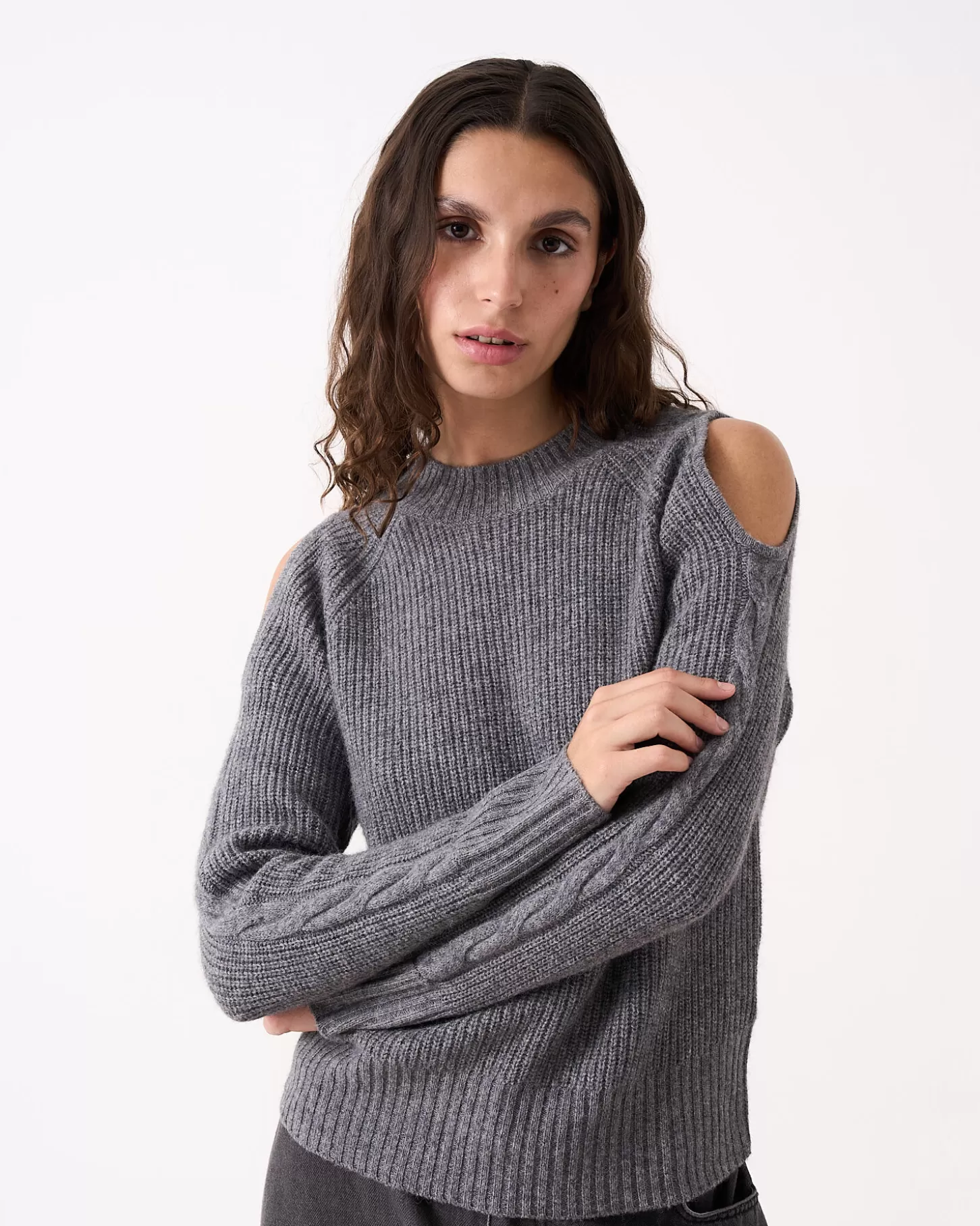 Col Rond>Absolut Cashmere Keelin. Gris chiné foncé