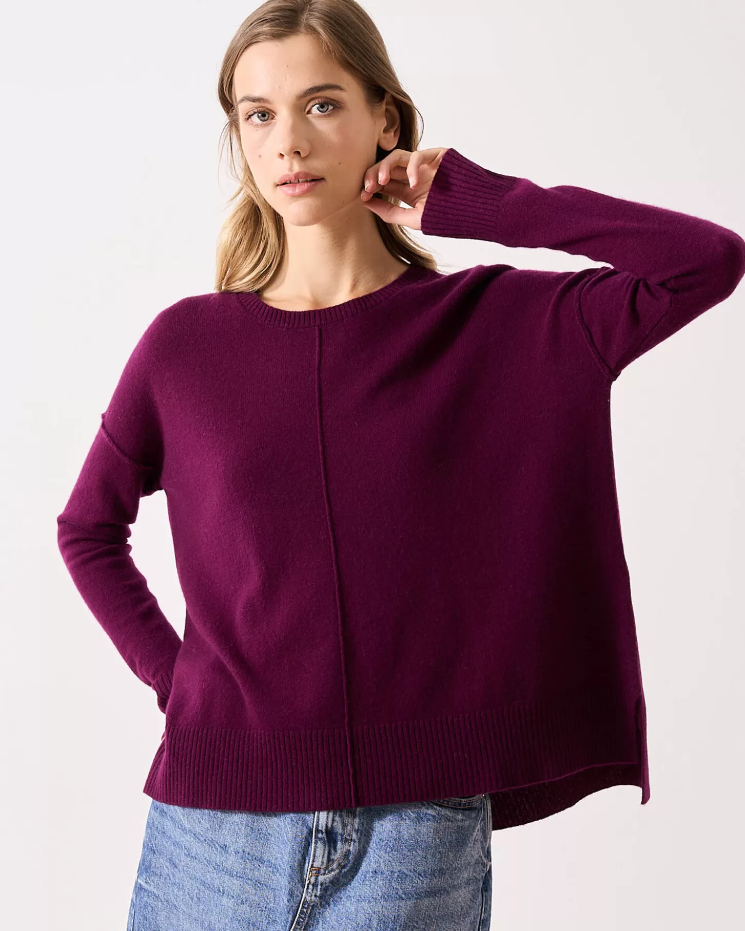 Col Rond | 100% Cachemire>Absolut Cashmere Kenza. Eggplant