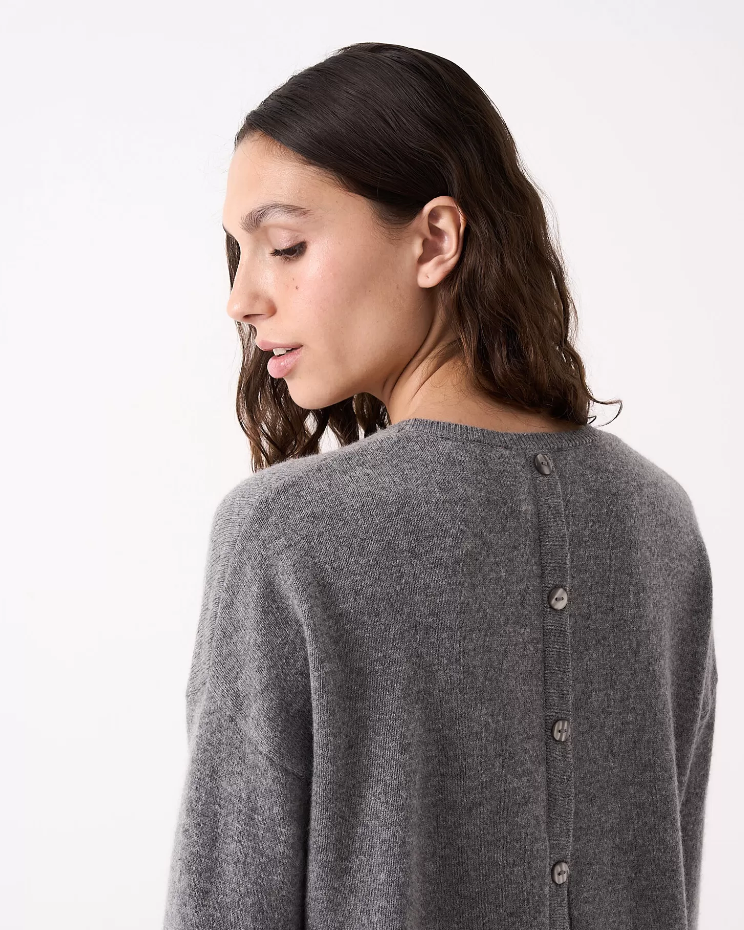 Col Rond | 100% Cachemire>Absolut Cashmere Lisa. Gris chiné foncé