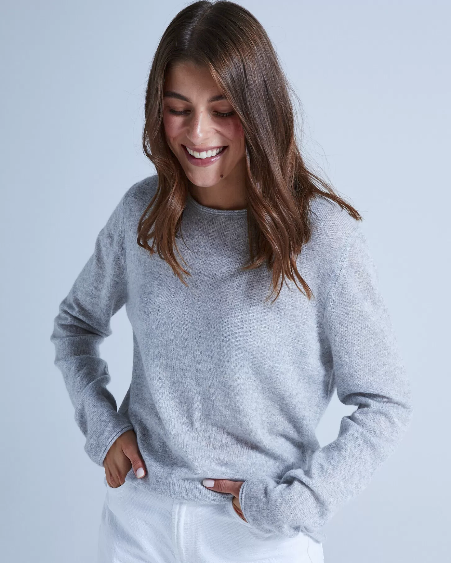 Pulls & Hoodies | Col Rond>Absolut Cashmere Lolly. Gris chiné clair