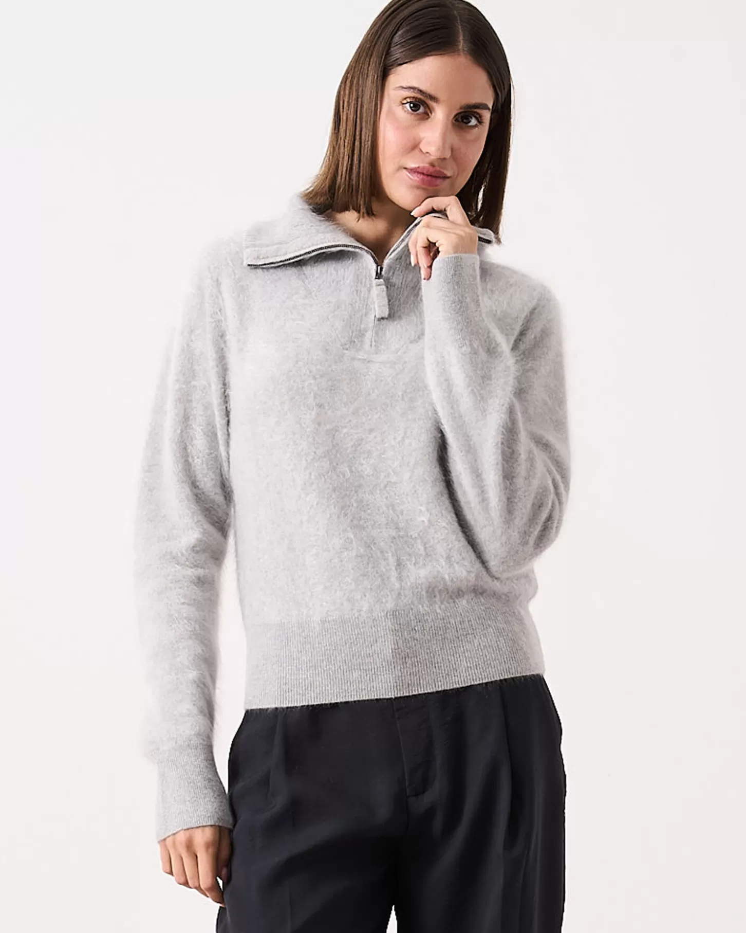 Cachemire Brossé | Col Roulé>Absolut Cashmere Nena. Gris chiné clair