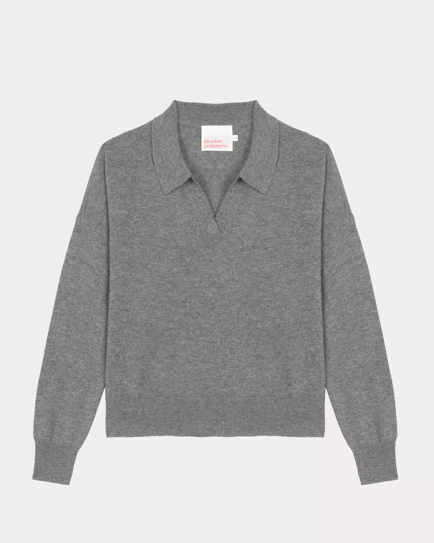 Col V | 100% Cachemire>Absolut Cashmere Pia. Gris chiné foncé