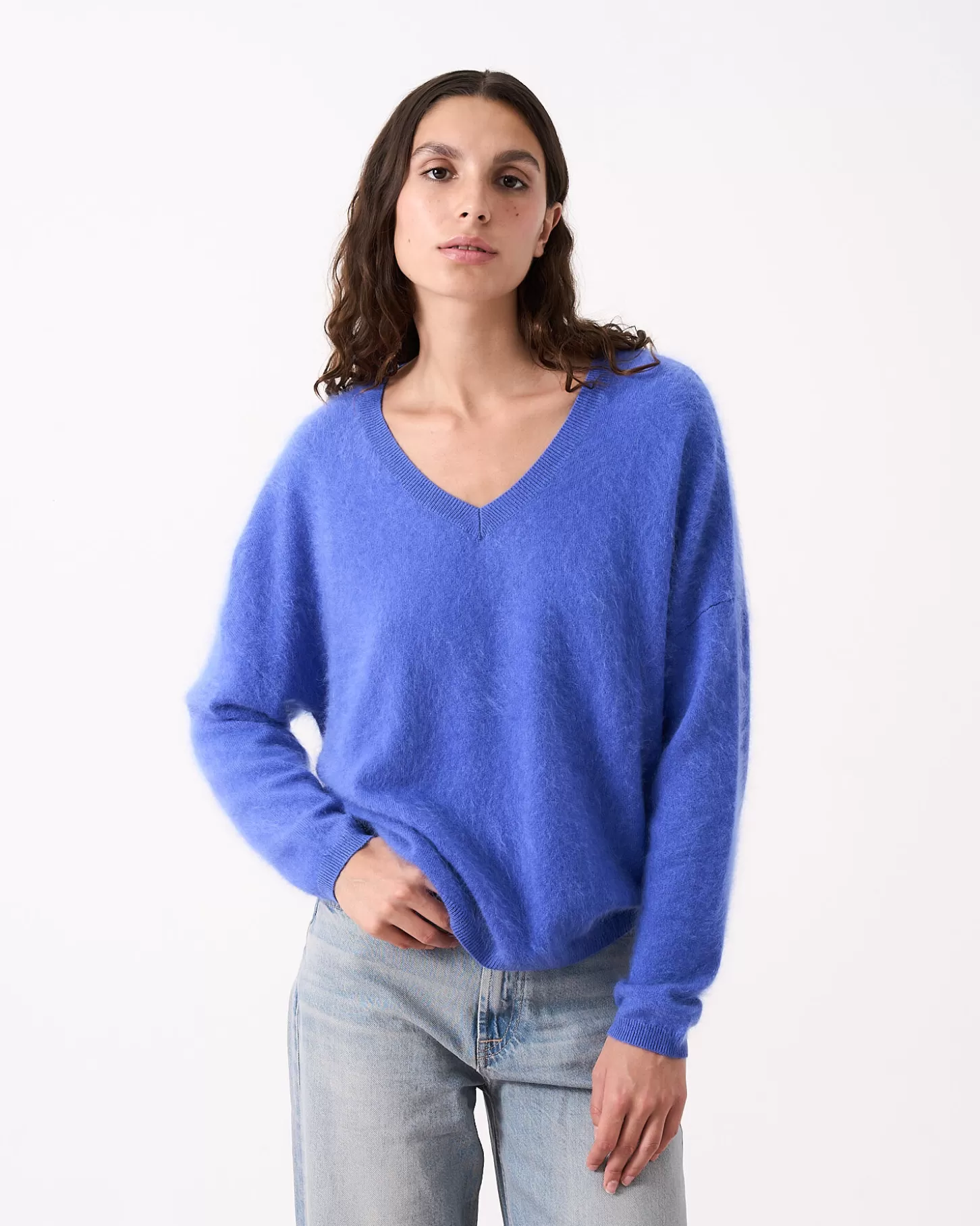 Cachemire Brossé | Col V>Absolut Cashmere Soeli. Fairy blue