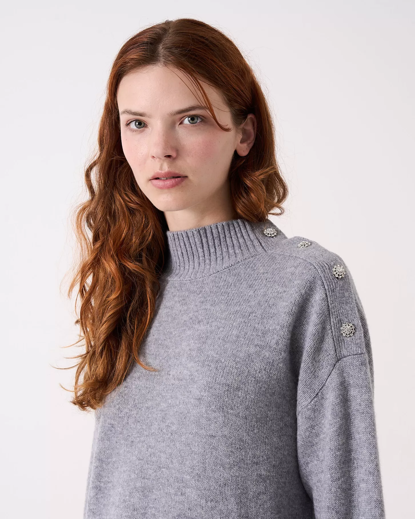 Col Roulé>Absolut Cashmere Tallula Sparkles Heather grey