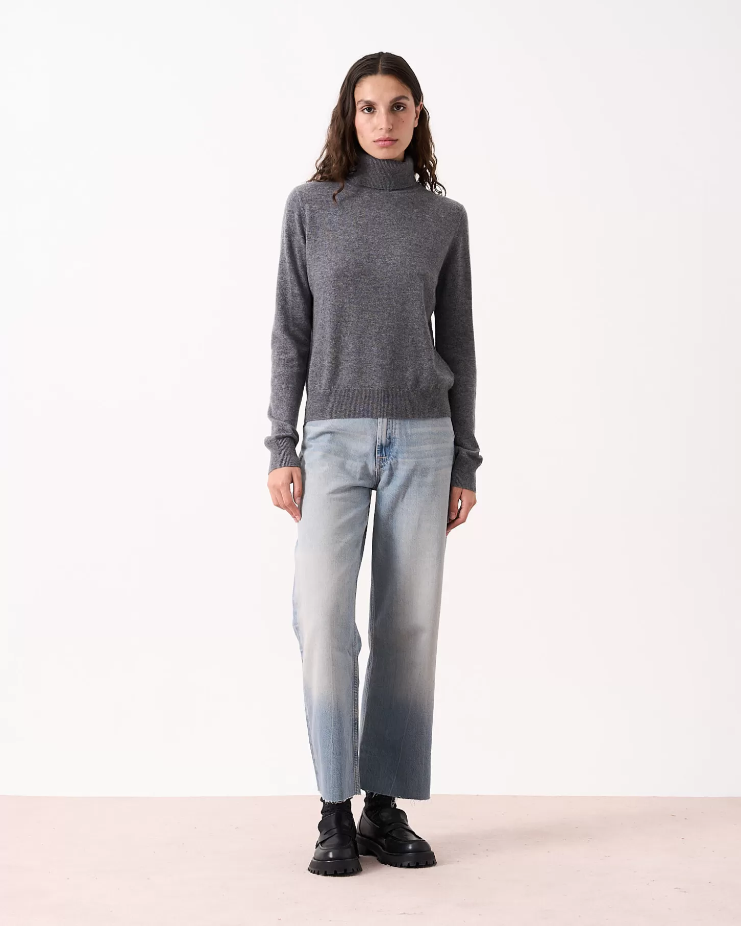 Col Roulé | 100% Cachemire>Absolut Cashmere Themys. Gris chiné foncé